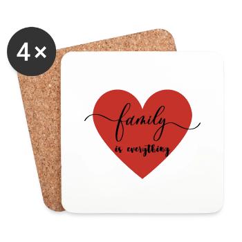 Family is everything - Untersetzer (4er-Set) - Weiß - Vorne