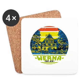 Südharz Merch - Werna - Untersetzer (4er-Set) - Weiß - Vorne
