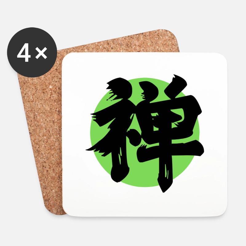 Zen Kanji Grün - Untersetzer (4er-Set) - Weiß