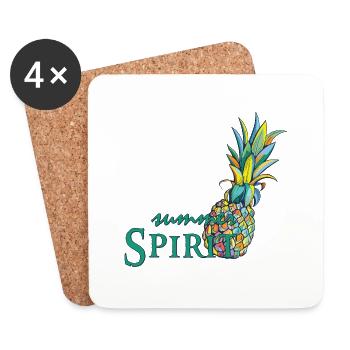 Pineapple Summer Spirit Summer Time - Coasters (set of 4) - white - Front