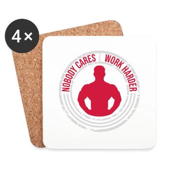 nobody cares work harder - Coasters (set of 4) - white - Front