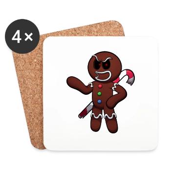 Evil Gingerbread Man - Coasters (set of 4) - white - Front