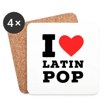 J’adore la pop latine - Dessous de verre (lot de 4) - blanc - Devant