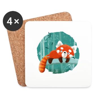 Roter Panda - Untersetzer (4er-Set) - Weiß - Vorne