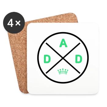 Dad King - Coasters (set of 4) - white - Front