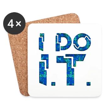 IT guy support geek computer computer geek i do it - Coasters (set of 4) - white - Front