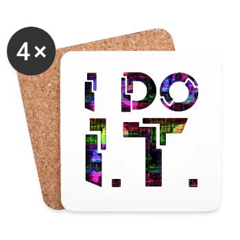 IT guy support geek computer computer geek i do it - Coasters (set of 4) - white - Front