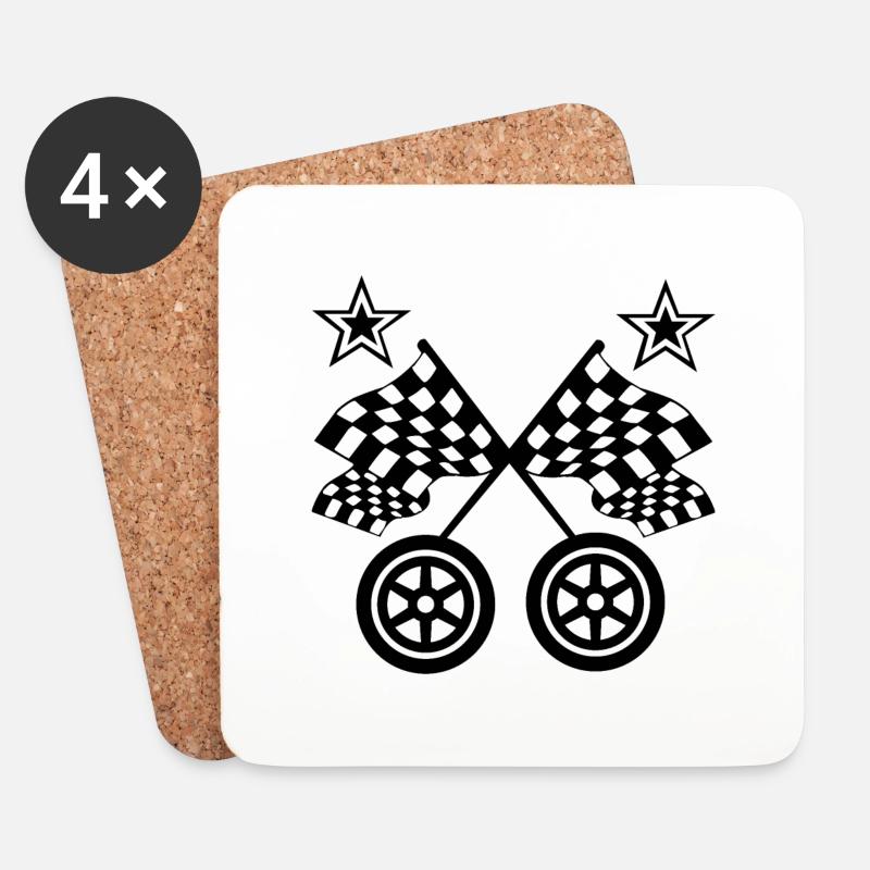 Auto - Untersetzer (4er-Set) - Weiß