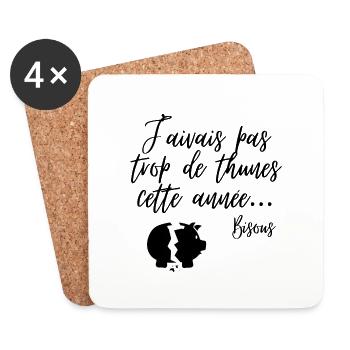 J'avais pas trop de thunes ette année ... Bisous - Dessous de verre (lot de 4) - blanc - Devant