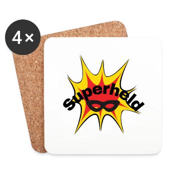Superheld Babykleidung Kinderkleidung - Untersetzer (4er-Set) - Weiß - Vorne