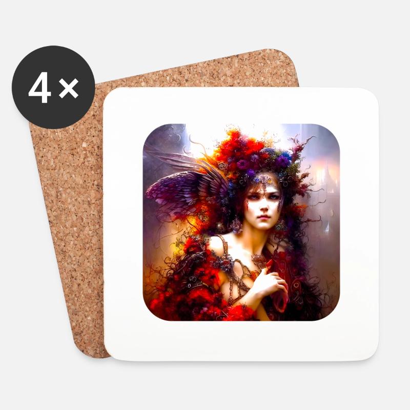 Gefallen Gothic Angel - Untersetzer (4er-Set) - Weiß