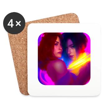 In Love - Coasters (set of 4) - white - Front