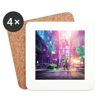 Ville du futur - Dessous de verre (lot de 4) - blanc - Devant
