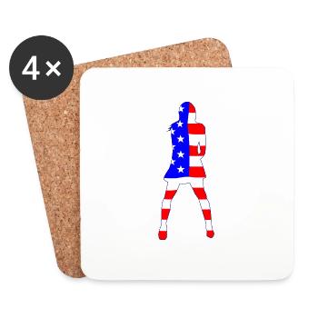 Stars And Stripes Jack Girl - Coasters (set of 4) - white - Front