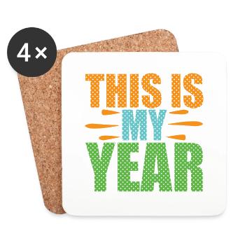 This is my Year - Untersetzer (4er-Set) - Weiß - Vorne