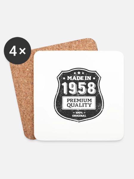 MADE IN 1958 - Coasters (set of 4) - white