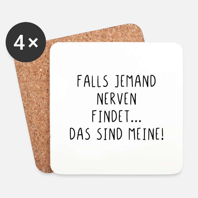 Falls jemand Nerven findet das sind meine - Untersetzer (4er-Set) - Weiß