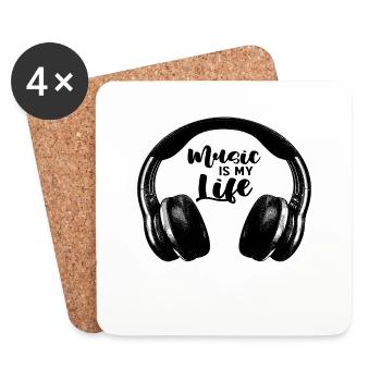 La musique est ma vie - Dessous de verre (lot de 4) - blanc - Devant