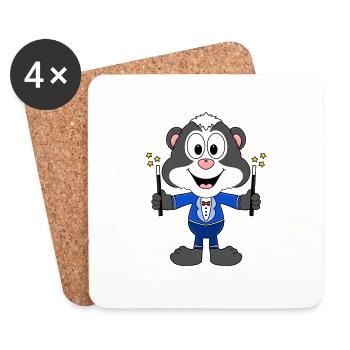 STINKTIER - ZAUBERER - TIER - KIND - BABY - Untersetzer (4er-Set) - Weiß - Vorne
