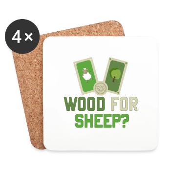 Holz für Schafe - Untersetzer (4er-Set) - Weiß - Vorne