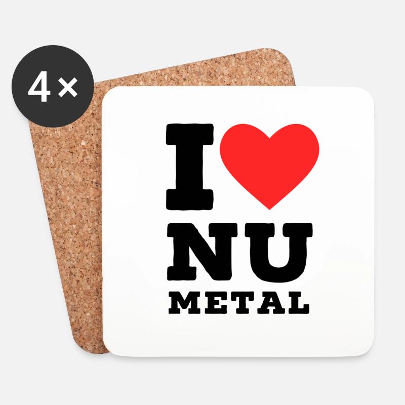 Ich liebe Nu Metal - Untersetzer (4er-Set) - Weiß