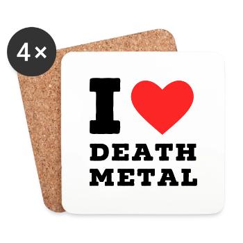 I love death metal - Coasters (set of 4) - white - Front