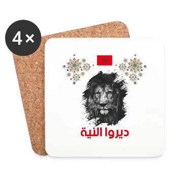 Morocco Football Qatar ديروا النية - Coasters (set of 4) - white - Front