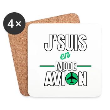 J’suis en mode avion - Dessous de verre (lot de 4) - blanc - Devant