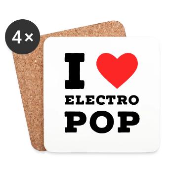 Ich liebe Elektropop - Untersetzer (4er-Set) - Weiß - Vorne