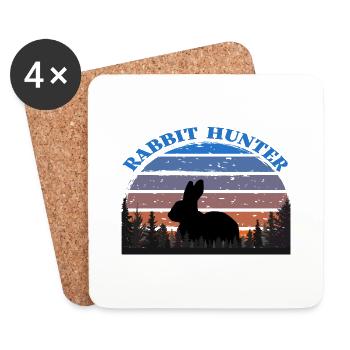 Rabbit Hunter - Coasters (set of 4) - white - Front