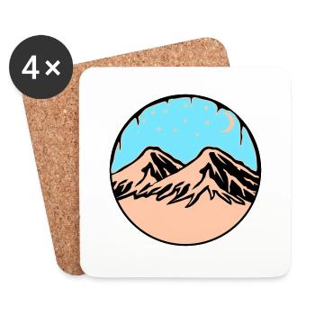 Starry Sky Mountains - Coasters (set of 4) - white - Front