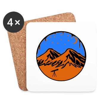 Montagnes du ciel étoilé - Dessous de verre (lot de 4) - blanc - Devant