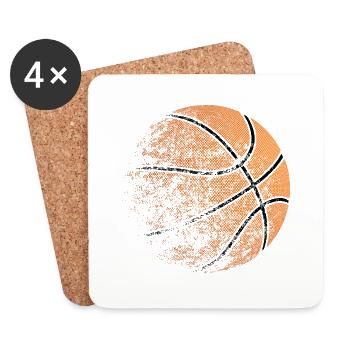 Basket-ball - Dessous de verre (lot de 4) - blanc - Devant