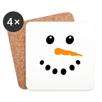 Snowman Snow Christmas Winter Sweet - Coasters (set of 4) - white - Front