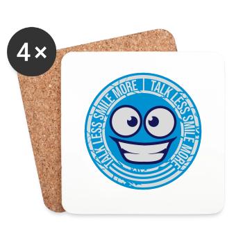 parler moins sourire plus - Dessous de verre (lot de 4) - blanc - Devant