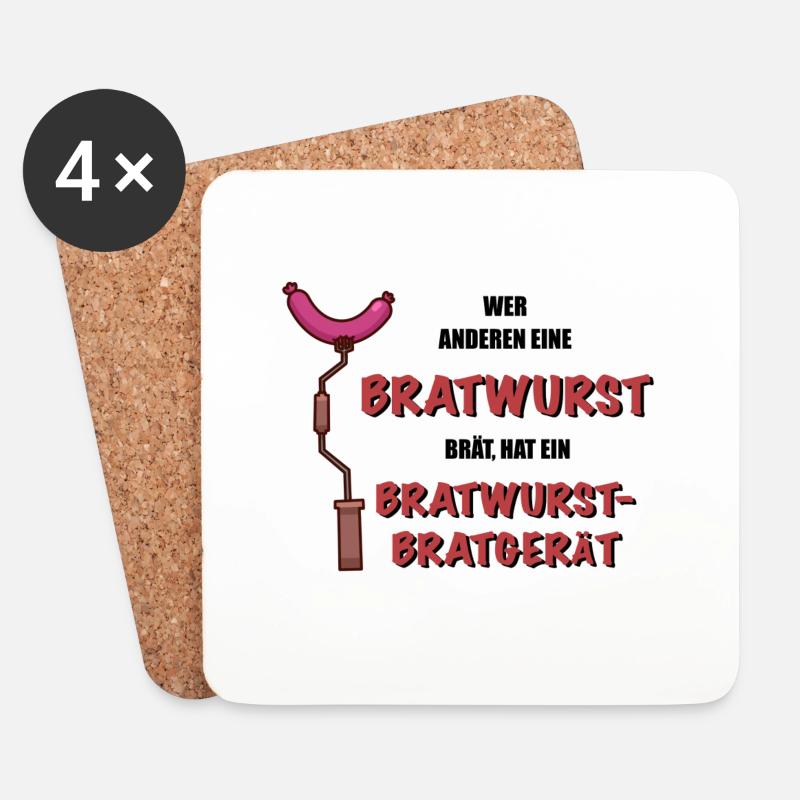 WER ANDEREN EINE BRATWURST BRÄT… - Untersetzer (4er-Set) - Weiß