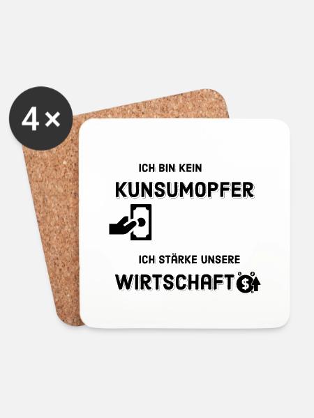 Konsumopfer ausrede T-shirt - Untersetzer (4er-Set) - Weiß
