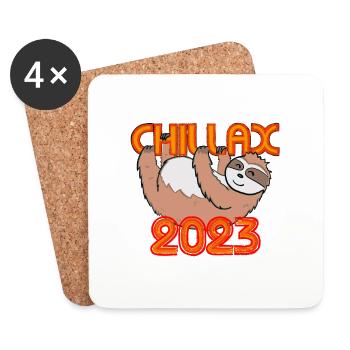Sloth - Happy New Year - 2023 - Coasters (set of 4) - white - Front