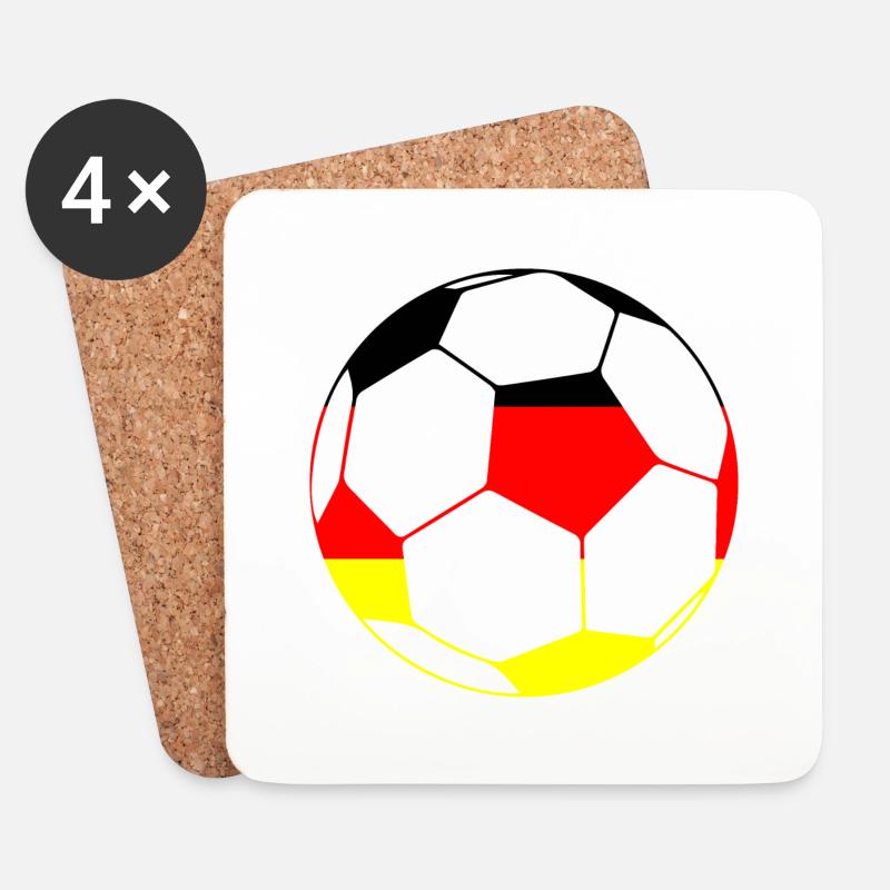Fußball Soccer - Untersetzer (4er-Set) - Weiß