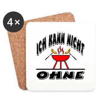 Grillen - Untersetzer (4er-Set) - Weiß - Vorne