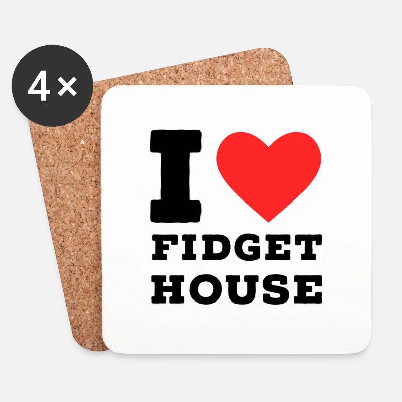 Ich liebe Fidget House - Untersetzer (4er-Set) - Weiß