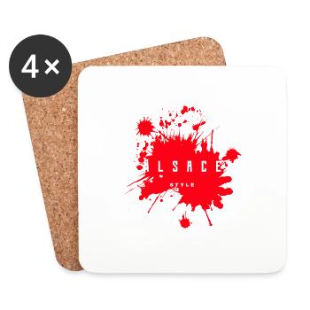 Alsace Style T-shirt logo - Coasters (set of 4) - white - Front