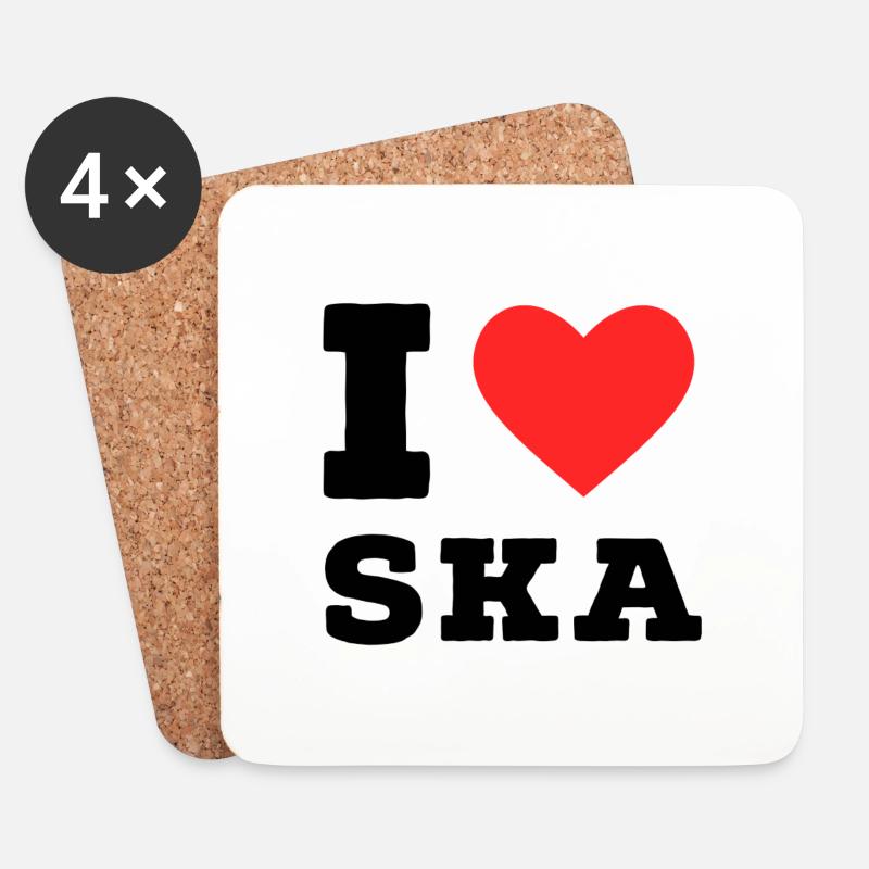 Ich liebe Ska - Untersetzer (4er-Set) - Weiß