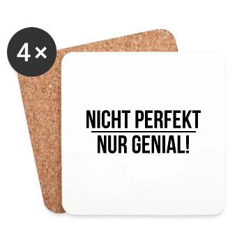 Nicht perfekt nur genial - Untersetzer (4er-Set) - Weiß - Vorne