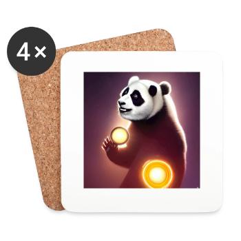 A panda for every heart - Coasters (set of 4) - white - Front