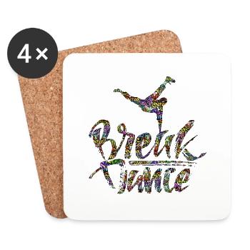 Heavy Metal Musique Hip Hop Breakdance Pop Danz - Dessous de verre (lot de 4) - blanc - Devant
