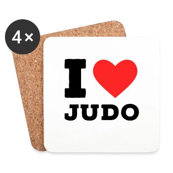 J’adore le judo - Dessous de verre (lot de 4) - blanc - Devant