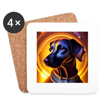 The Universe Dog - Coasters (set of 4) - white - Front