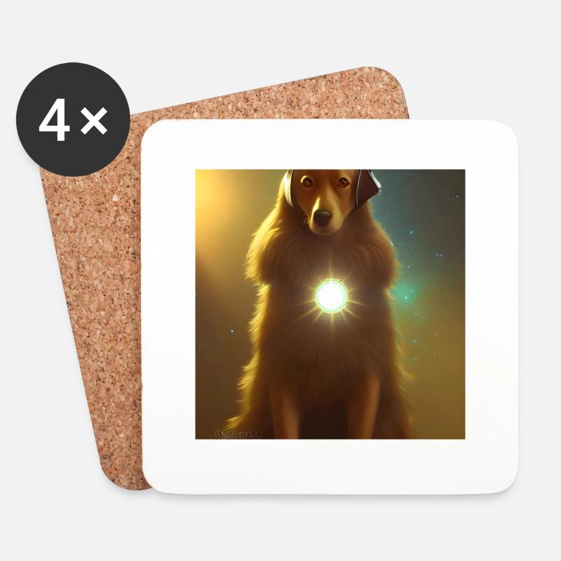 The Universe Dog - Untersetzer (4er-Set) - Weiß