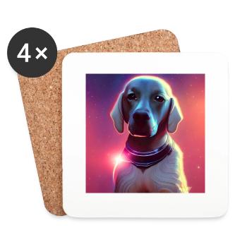 The Universe Dog - Coasters (set of 4) - white - Front